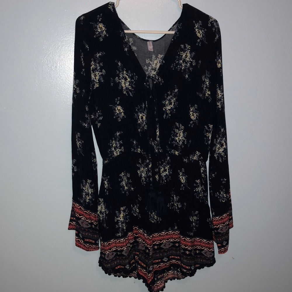 Floral and Aztec printed romper